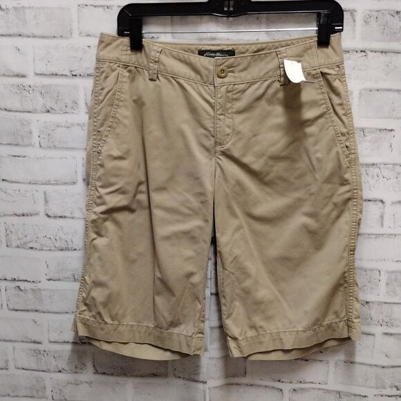 Short Chino Eddie Bauer Homme - Marron - Taille 35 - Coton Plissé